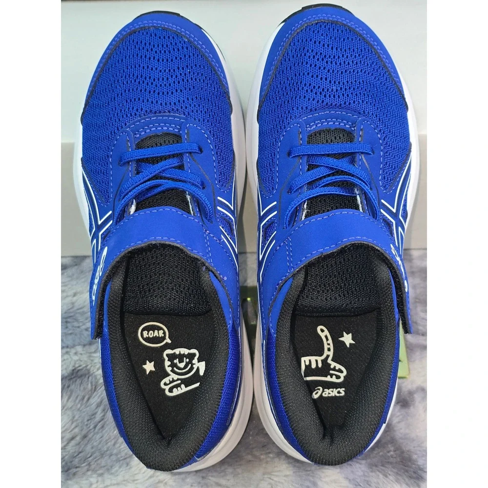 NWOT Asics Contend 9 Athletic Shoes Blue White Hook and Loop Kids Size 2.5